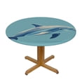 thumbnail image 3 of JRXY Dolphins Swimming in the Ocean Full Width Single-Sided Printing Round Tablecloth White, 3 of 7