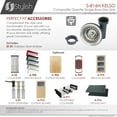 thumbnail image 3 of Stylish Dual Mount 16" White Composite Granite Single Bowl Kitchen Sink with Strainer S-816H, 3 of 7