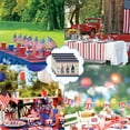 thumbnail image 4 of Dmlowu 4th of July Decorations Placemats Heat Proof Table Mats Memorial Day Decorations Non Slip Outdoor Placemats for Restaurants Dining Table Party Travel, 4 of 6