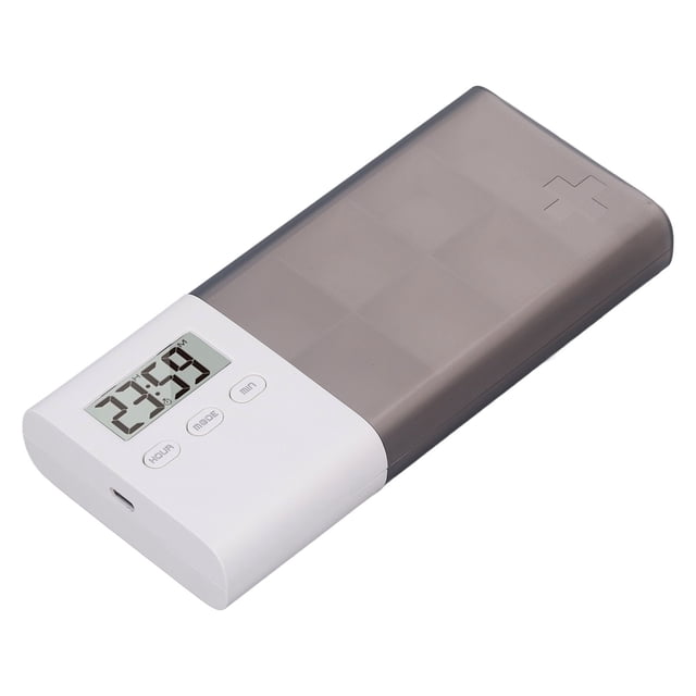 Digital Medicine Case, Safe Material 5 Sets Alarm Electronic Medication Organizer USB Rechargeable Portable for Vitamins
