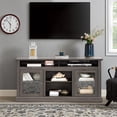 thumbnail image 2 of LegaHome Farmhouse TV Stand, Modern Entertainment Door TV Cabinet for 65 Inch TV, Wooden TV Console Table with Open and Closed Storage Space, Media Console Table for Living Room, Dark Walnut, 2 of 10
