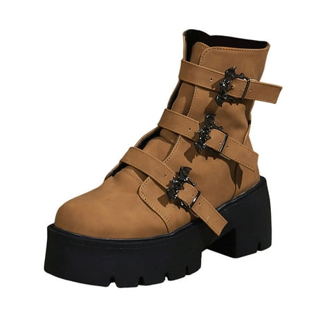 

Entyinea Chelsea Boots Women Classic Pointed Toe Side Zipper Booties Brown 40