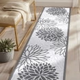 thumbnail image 3 of MeyJey 2'x8' Floral Runner Rug for Hallways, Oriental Non Slip Machine Washable Area Rugs Vintage Floor Carpet for Bedroom Kitchen Dinning/Living/Laundry Room, Gray/White, 3 of 15