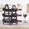 thumbnail image 2 of Botellero HMKAIJUFUL para 6 botellas, encimera de madera, color negro, 2 of 6