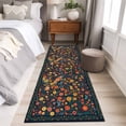 thumbnail image 4 of Boho Flowers 2'x6' Runner Rugs for Hallway Kitchen Bedside Non Slip Washable, Spring Abstract Watercolor Floral Leaf Entryway Rug Runners with Rubber Backing, Long Carpet Runner for Laundry Room, 4 of 8