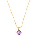 thumbnail image 5 of Efulgenz Cubic Zirconia CZ Floral Pendant Chain Necklace Earrings Jewelry Set for Women , Purple, 5 of 5
