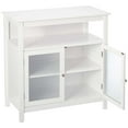 thumbnail image 6 of Kings Brand Furniture Wood Kitchen Storage Buffet Cabinet with Glass Doors, White, 6 of 8