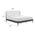 thumbnail image 4 of Maklaine Contemporary Spindle Metal King Platform Bed in Charcoal, 4 of 10