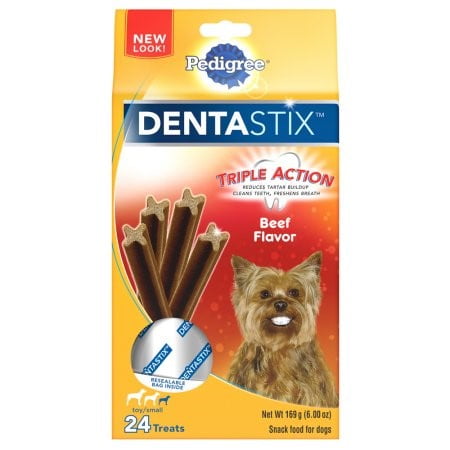 Pedigree DentaStix Beef Flavor Toy/Small Breed Chews Dog Treat, 24 ct