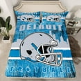 thumbnail image 2 of Erosebridal Football City Bed Sheets Twin, American Football Bedding Twin Size, Blue Grey, DETROIT, 3 Pieces (Top Sheet, Fitted Sheet, Pillowcase), 2 of 7