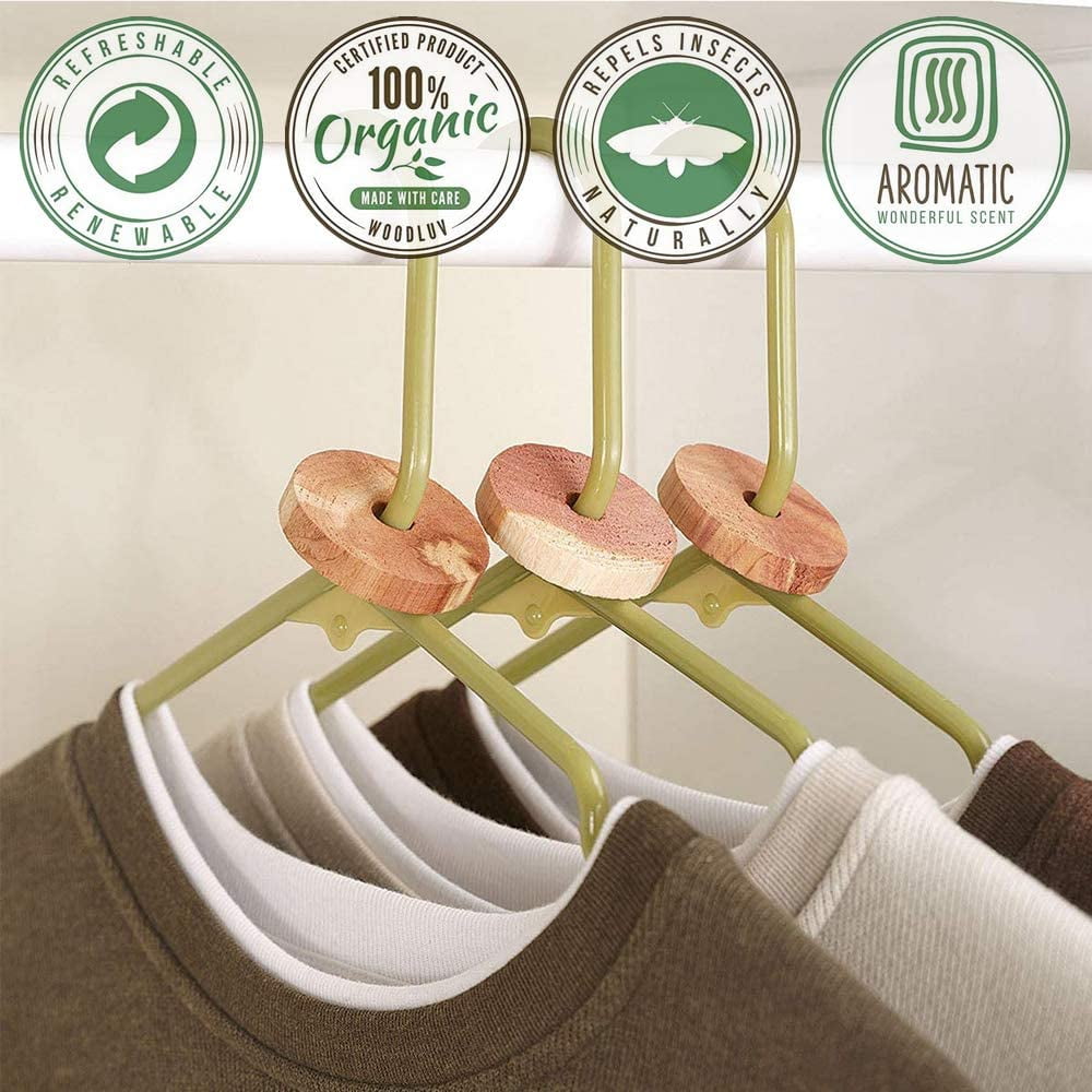 Vintage Cedar Wardrobe Closet Hangers For Moth Repellent set of 3