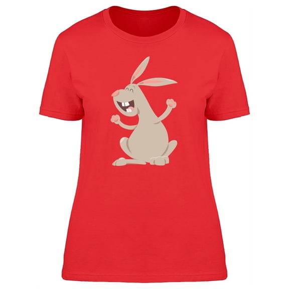 Funny Adorable Rabbit Cartoon T-Shirt Women -Image by Shutterstock, Female Small