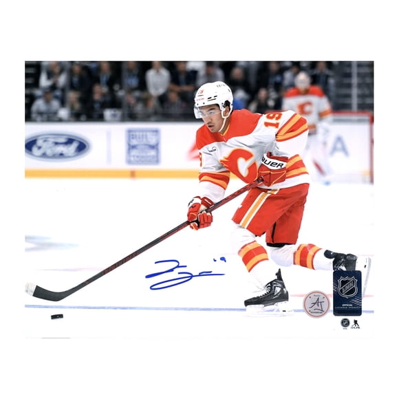 Zayne Parekh Signed Calgary Flames Game Action 8x10 Photo