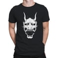 thumbnail image 2 of Oni Mask with Horns Illustration Men's T-shirt Black, 2 of 3