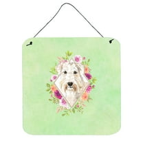 Wheaten Terrier Green Flowers Wall or Door Hanging Prints
