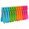 thumbnail image 2 of Colorful Plastic Clothespins, Heavy Duty Laundry Clothes Pins Clips with Springs , Air-Drying Clothing Pin Set(24 Pack), 2 of 6