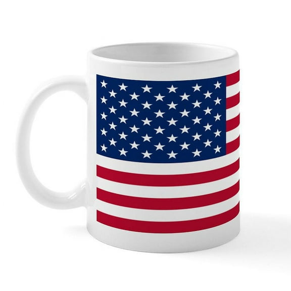 CafePress - American Flag Mug Mugs - 11 oz Ceramic Mug - Novelty Coffee Tea Cup