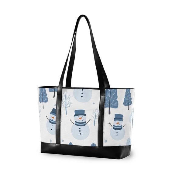 FORMRS Laptop Tote Bag for Women with 15.6" Computer Compartments Handbag, White Snowman