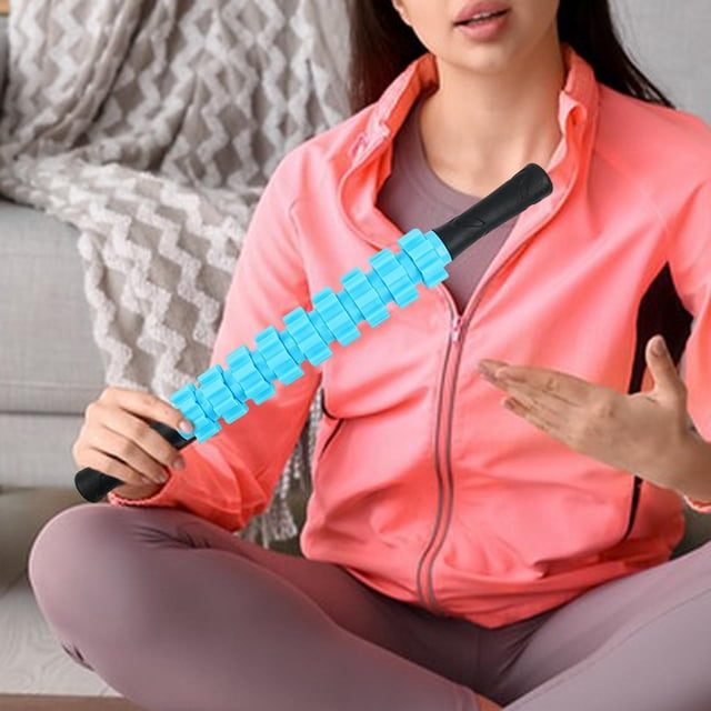 Rodillo de masaje para fascia, herramienta de masaje para relajación muscular, tejido profundo, pantorrillas, piernas, cintura, abdomen, espalda, Azul