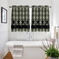 thumbnail image 3 of Sage Green Black Plaid Kitchen Curtains Short 45 Inch Length, Vintage Star Buffalo Check Rustic Grommet Top Bedroom Living Room Curtains, Light Filtering Cafe Curtain Drapes 2 Panels Set 84''x45'', 3 of 9