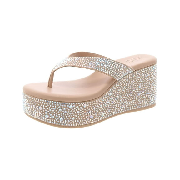 INC Womens Lolif Rhinestone Open Toe Platform Sandals