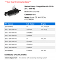 thumbnail image 2 of Washer Pump - Compatible with 2014 - 2017 BMW X5 2015 2016, 2 of 2