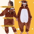 thumbnail image 3 of SWEETXIN Kids Reindeer Onesie Pajamas Halloween Plush Costume Sleepwear Christmas Gift for Girls Boys Jumpsuit 10Years, 3 of 7