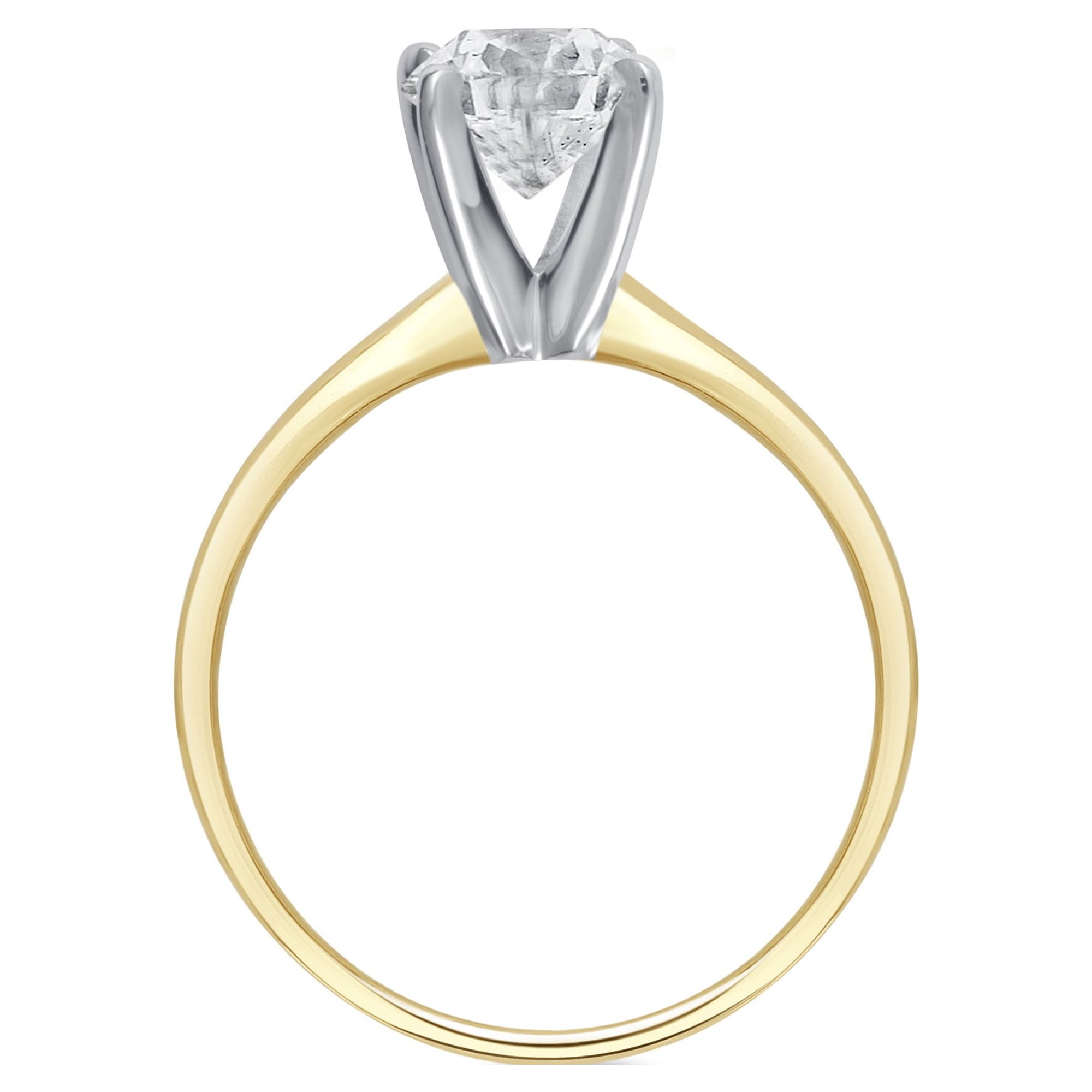 Arista 0.50 Carat T.W. Round White Diamond Solitaire Ring in 14K Yellow Gold (H-I, I1-I2)
