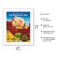 thumbnail image 2 of Zion National Park Utah - Great White Throne Monolith - Vintage Travel Poster c.1950s - Fine Art Rolled Canvas Print 16in x 20in, 2 of 4