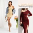 thumbnail image 4 of COMFREE Women Shapewear Slips Halter Dress with Built in Bra Tummy Control Full Slips Adjustable Strap, 4 of 7