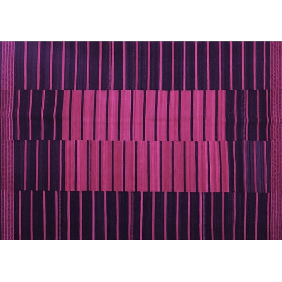 Ahgly Company Indoor Rectangle Oriental Purple Traditional Area Rugs, 2' x 4'