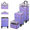 thumbnail image 2 of Byootique 2in1 Nail Polish Organizer Rolling Makeup Train Case Manicure Purple, 2 of 8