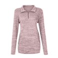 thumbnail image 6 of UJNDER Women's Sweatshirt Solid Color Stand Collar Zipper Pullover Long Sleeve Casual Winter Pink M, 6 of 9