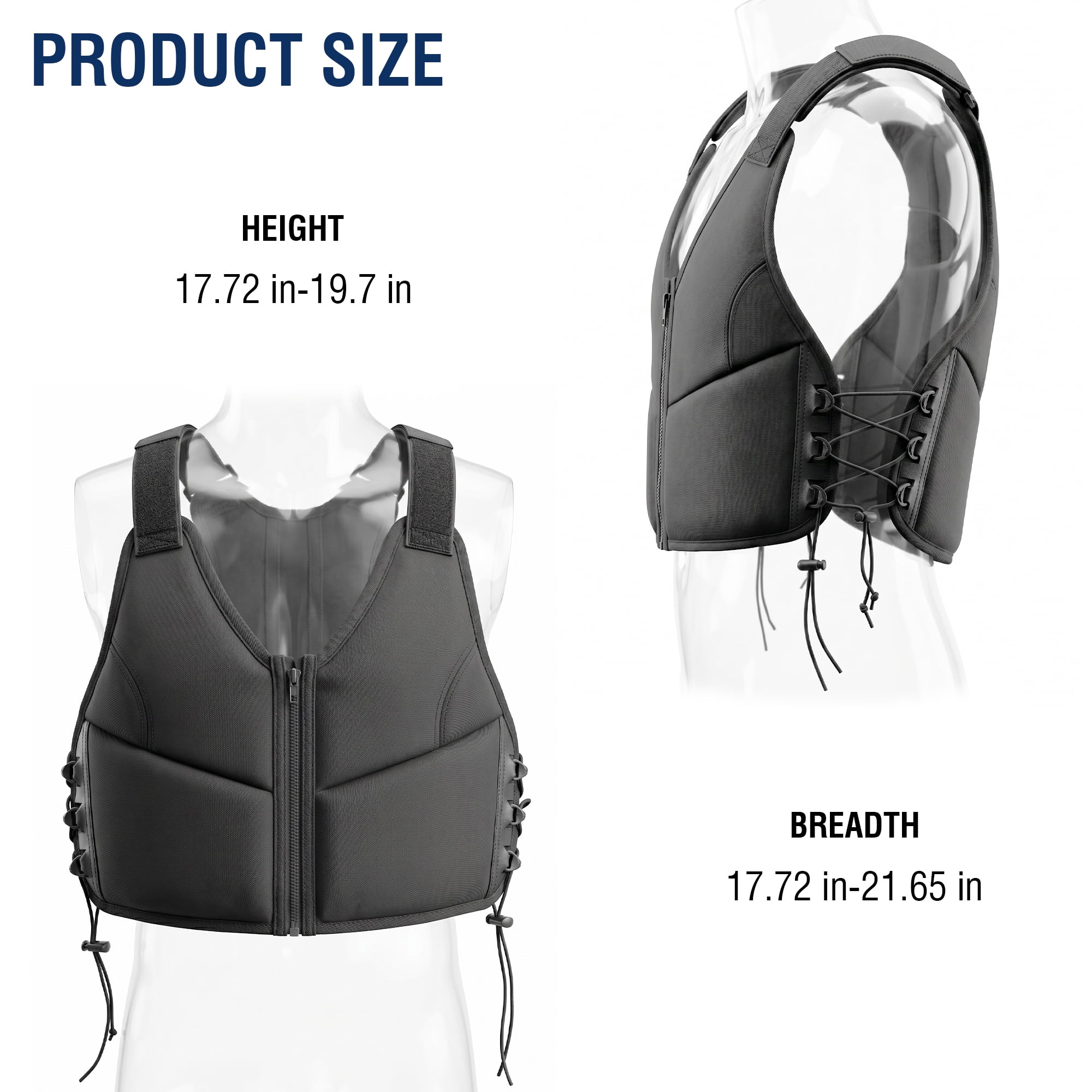 10LBS Adjustable Weighted Vest for Women, Breathable Workout Vest with Zipper & Lace-Up Design, for Running, Walking & Strength Training