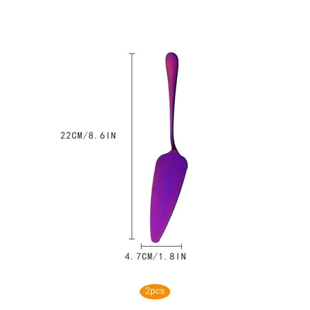 

2PCS Stainless Steel Cake Server Toothed Pizza Cheese Spatula Dessert Pie Pastry Butter Divider Scraper