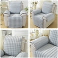 thumbnail image 5 of CJC Flannel Recliner Cover Plaid Pattern Adjustable Straps for Furniture Revival Ideal for Homes with Kids and Pets, 5 of 9