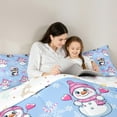 thumbnail image 5 of jejeloiu Marry Xmas Queen Comforter Set,Christmas Theme Bedding Sets,Cartoon Snowman Penguin Bedding Comforter Set,Lightweight Room Decorative Reversible,3-Piece, 5 of 8