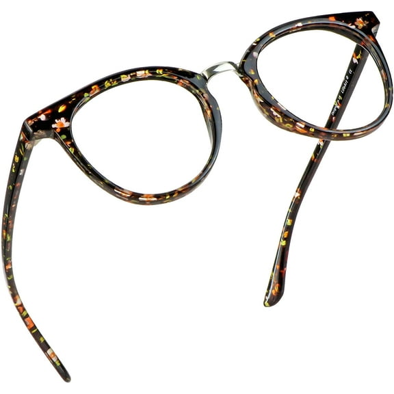 LifeArt Blue Light Blocking Glasses, Anti Eyestrain, Computer Reading Glasses, Gaming Glasses, TV Glasses for Women Men, Anti Glare (Red Floral, 3.25 Magnification)