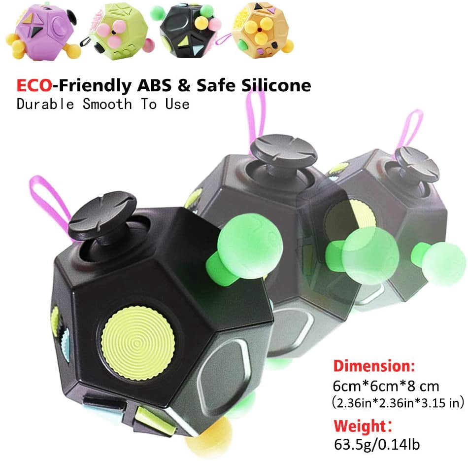 12 Sided Fidget Cube Dodecagon Fidget Toy For Children And Adults Stress And Anxiety Relief Depression Anti For All Ages With Adhd Add Ocd Autism Black Walmart Com Walmart Com