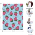 thumbnail image 4 of Red Strawberry Plants Blue Pattern Blanket,Comfortable Soft Lamb Wool Throw Blanket,All Season,Warm Lightweight Blankets for Sofa Bed Couch Living Room Chair,30"x40", 4 of 4