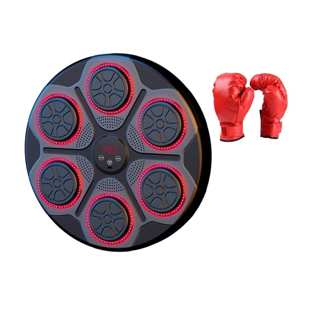 Máquina de boxeo inteligente, equipo de boxeo con objetivo de pared, bolsa de arena, almohadilla de perforación Guantes para adultos