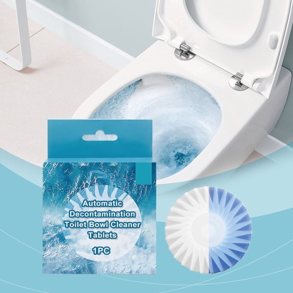 Toilet Cleaning Tablets, in Tank Toilet Cleaner Long Lasting, Automatic Toilet Bowl Cleaner with Lemon Deodorizer, Drop-In Blocks for Stain and Limescale Prevention, Up to 3 Months of Freshness