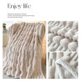 thumbnail image 4 of HCBY Ruched Reversible Fleece Throw Blanket Ultra Soft Cozy Warm For All Seasons Air Conditioned Rooms Beds Sofas (Beige 62"x39"), 4 of 6