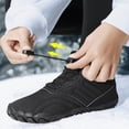 thumbnail image 2 of Mepaouo Winter Barefoot Shoes for Women Men Lace up Fleece Lined Hiking Ankle Snow Boots(Black,8), 2 of 7