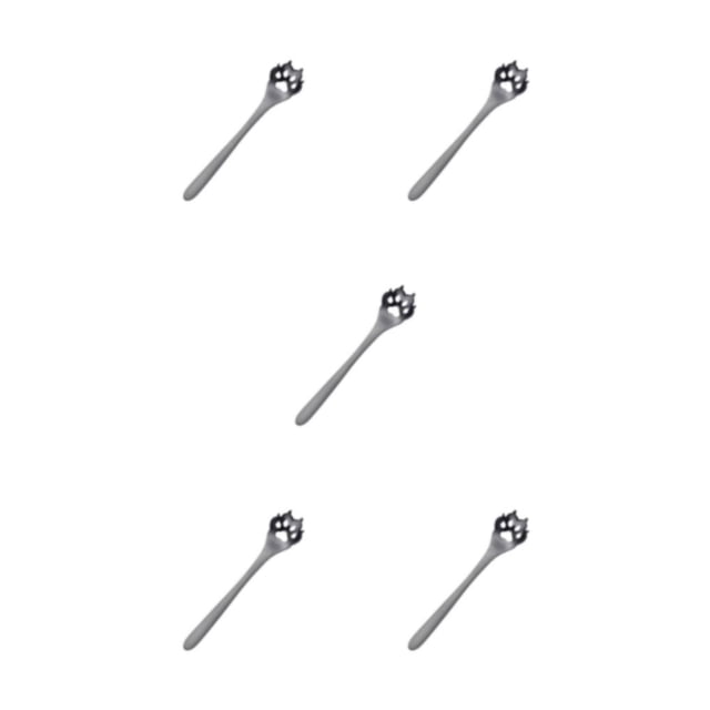 Guardoinrt Essential Tea Spoon Set Exquisite Stainless Steel Teaware For Home Essential Dog Paw Colander Bla 1 5Set