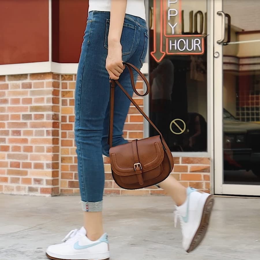 Crossbody Bags for Women Small Over the Shoulder Saddle Purses and Boho Cross body Handbags,Vegan Leather