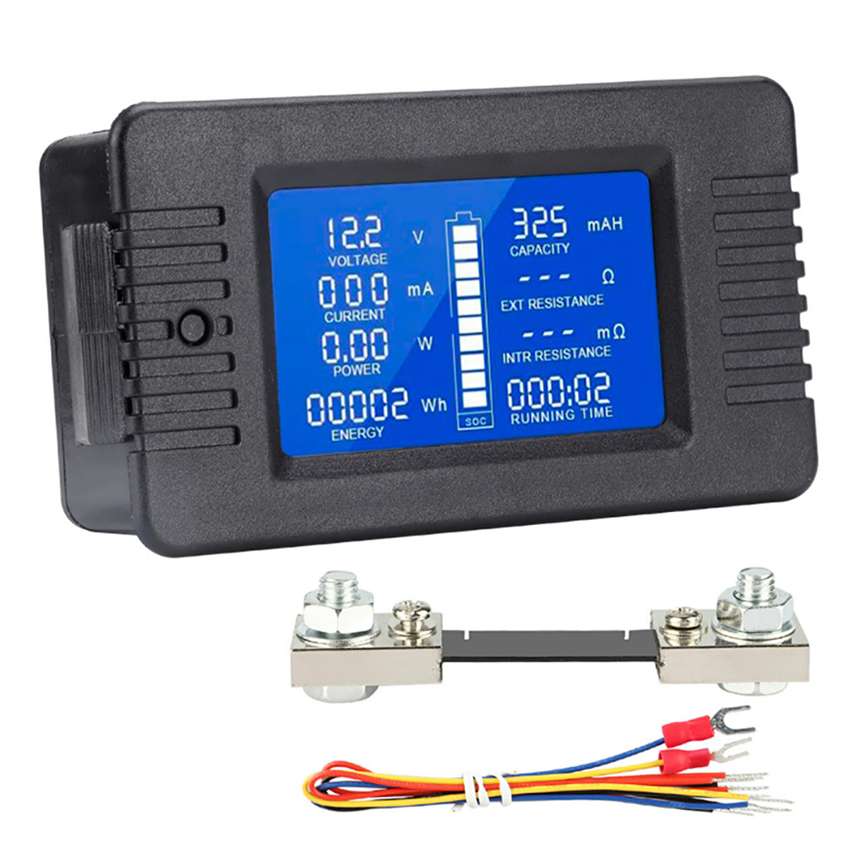 DC Battery Monitor Meter 100A 200V Amp, DC Battery Monitor with 9