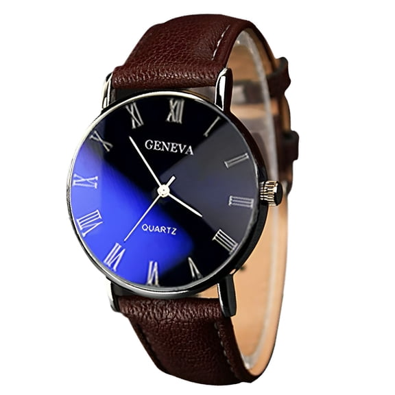 DESIGNICE Men's Watch Fashion Luxury Faux Leather Mens Quartz Analog Watch Watches for Men,Mens Luxury Watches