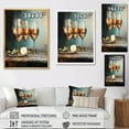 thumbnail image 4 of Designart "Champagne Glass In Beige And Teal" Drinkware Canvas Wall Art, 4 of 7