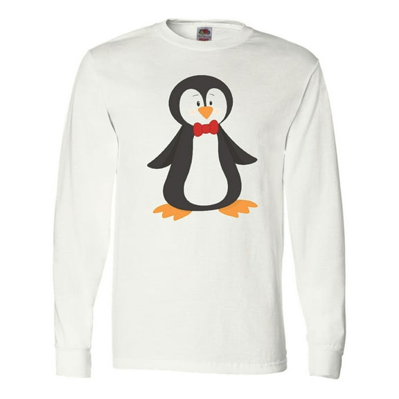 Inktastic Cute Penguin, Little Penguin, Penguin with Bow Tie Long Sleeve T-Shirt